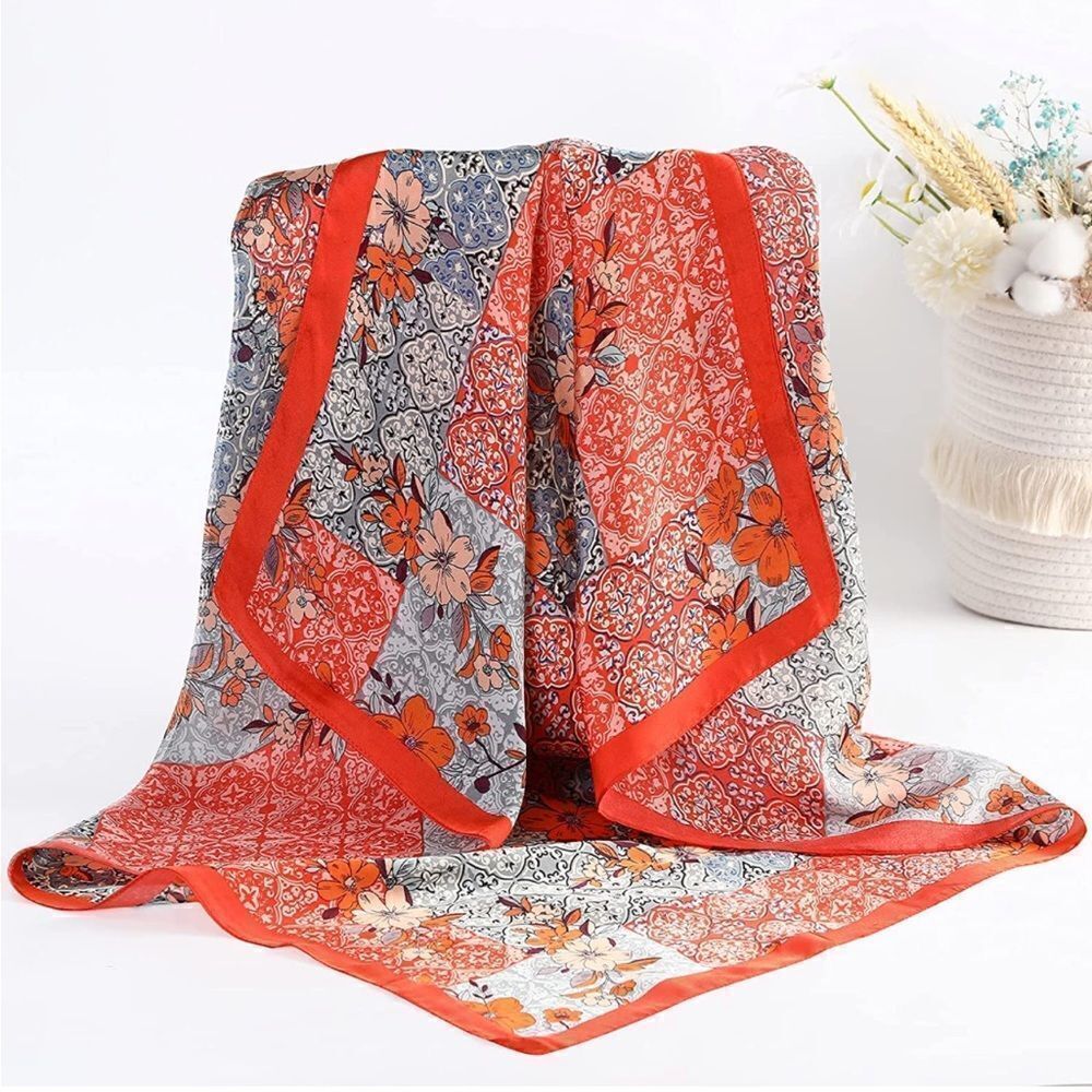 2 piece silky scarf set - Picture 2 of 5